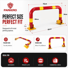 Arch Fold Down Parking Barrier, Keyed Different/Alike