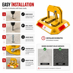Heavy-Duty Rectangle Fold Down Parking Lock