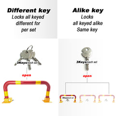 Arch Parking Barrier Fold Down Keyed Alike Vehicle Security Locker