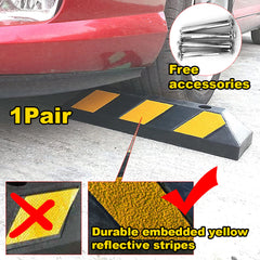 2PCS Rubber Wheel Stops Parking Guide Wheel Driveway Stopper 550mm Parking Blocks