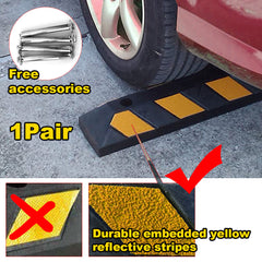 2PCS Rubber Wheel Stops Parking Guide Wheel Driveway Stopper 550mm Parking Blocks