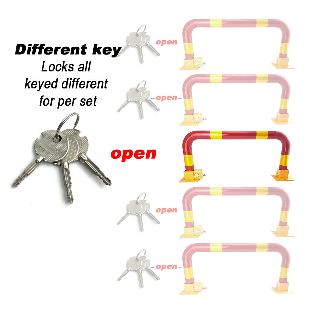 Arch Parking Barrier Fold Down Vehicle Security Locker Keyed Different Or Alike