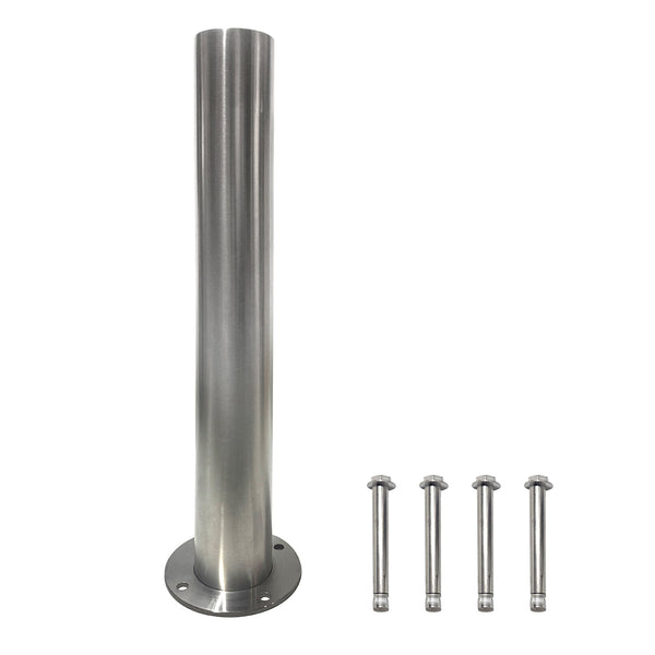 Parkero Stainless Steel Surface Mounted Bollard 90x⌀11.4cm Carpark Barrier Heavy-duty