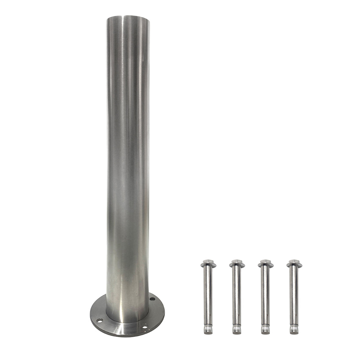 Parkero Stainless Steel Surface Mounted Bollard 90x⌀11.4cm Carpark Barrier Heavy-duty