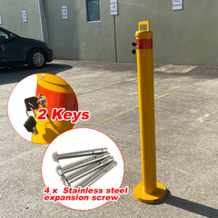 Removable Surface Mount Twist Type Bollard Lock Safety Barrier Vehicle Security 103cm x 90mm