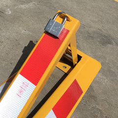 Fold Down Vehicle Parking Lock - Heavy-Duty Security Bollard - Anti-Theft Safety Barrier