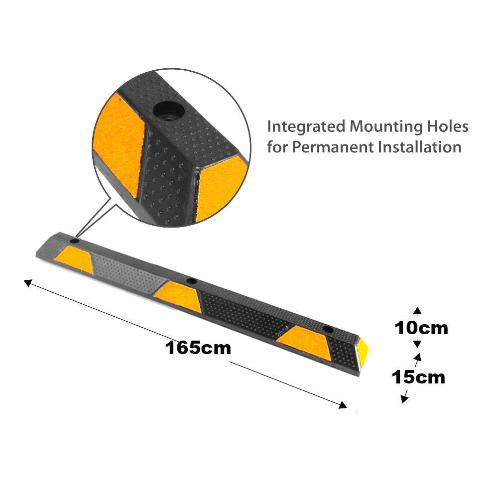 Rubber Wheel Stops Parking Guide Blocks 165/183cm  Wheel Driveway Stopper AU